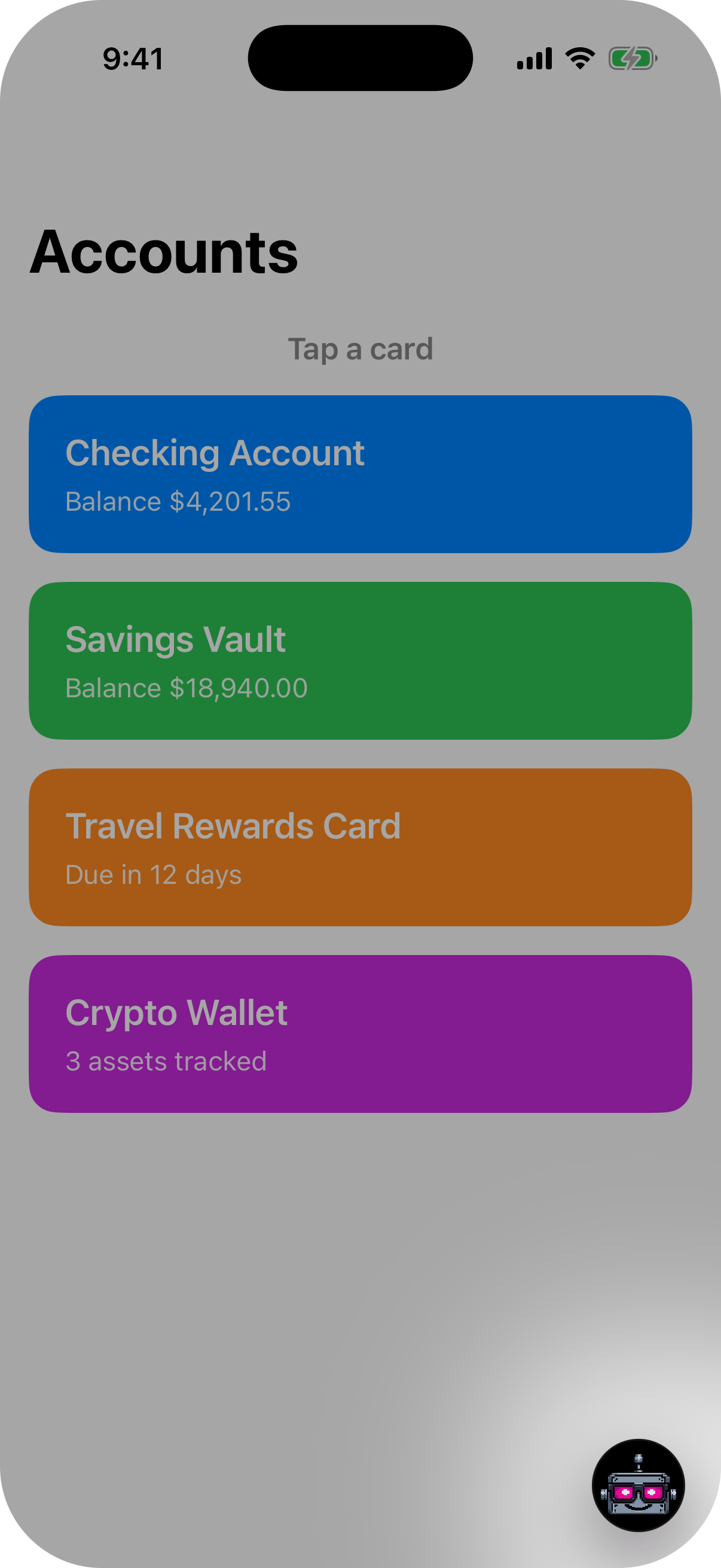 The conciv launcher floating over a native iOS app in the simulator